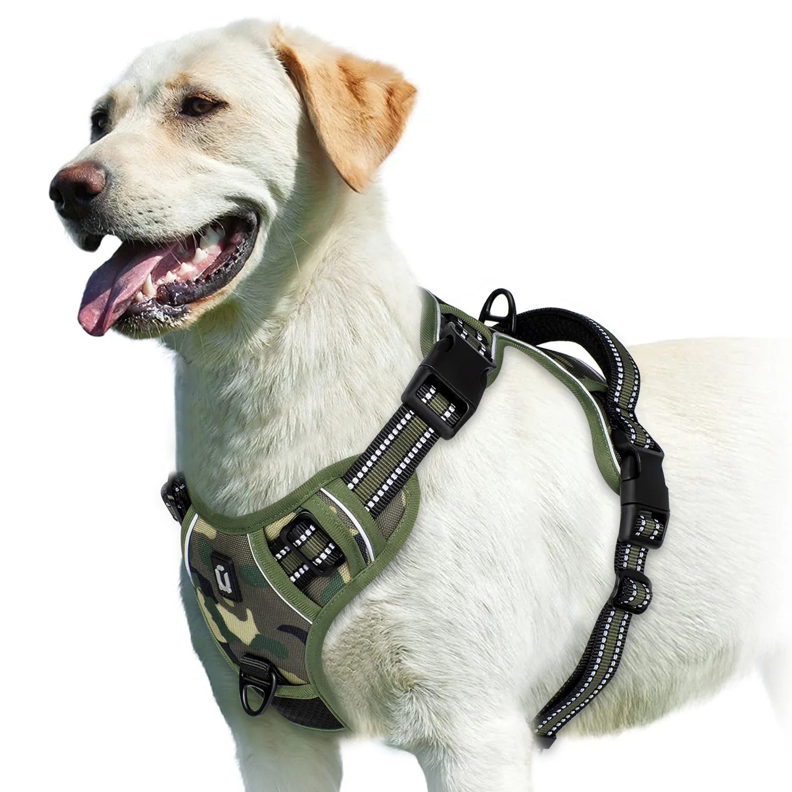 No-Pull Reflective Dog Harness – Adjustable Soft Padded Vest with Easy Control Handle