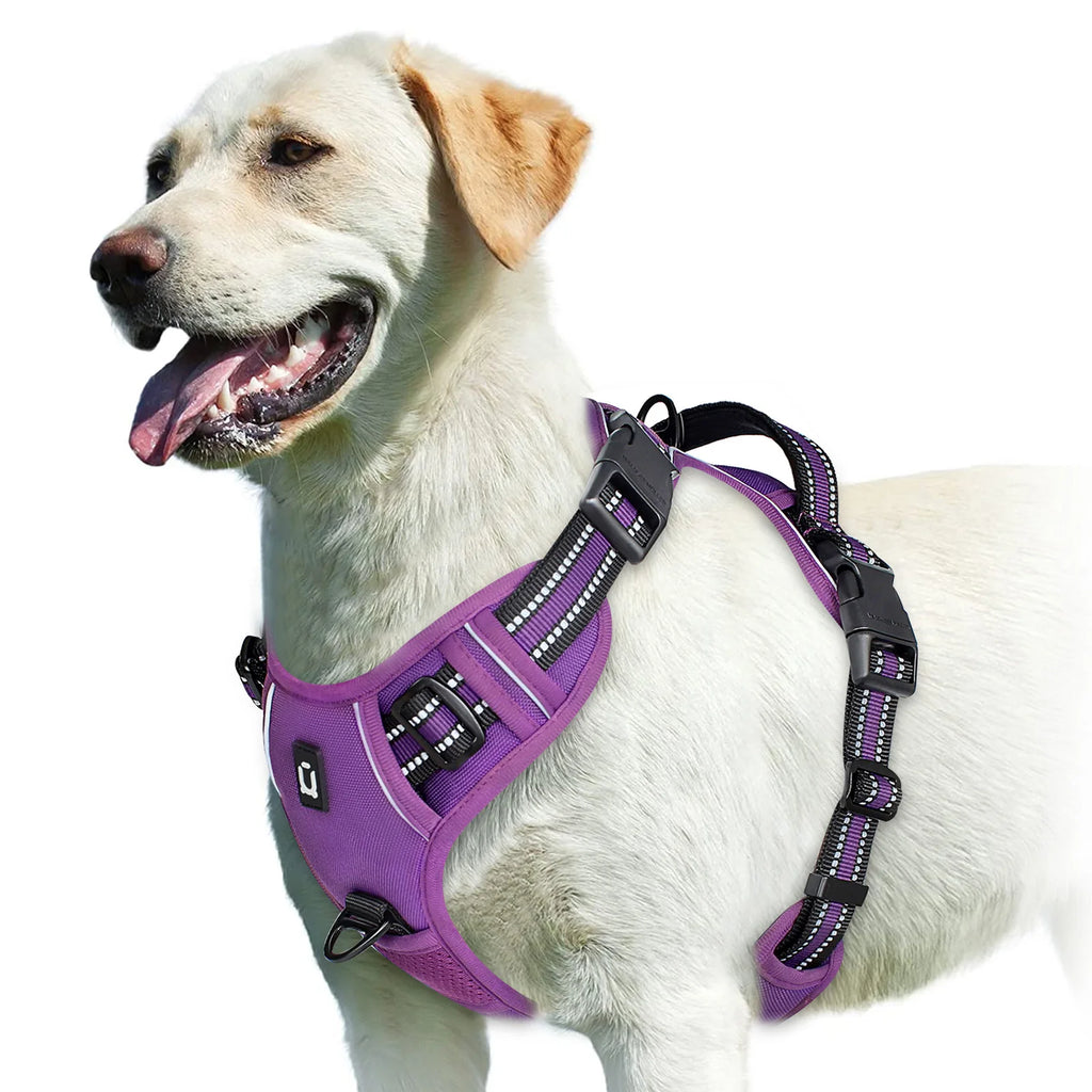 No-Pull Reflective Dog Harness – Adjustable Soft Padded Vest with Easy Control Handle